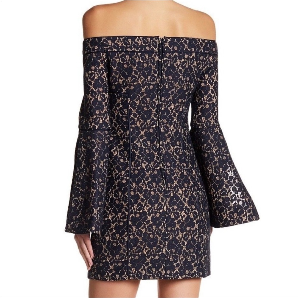 Keepsake The Label Off Shoulder Lace Bell Sleeve Mini Dress Size XS - Picture 11 of 12